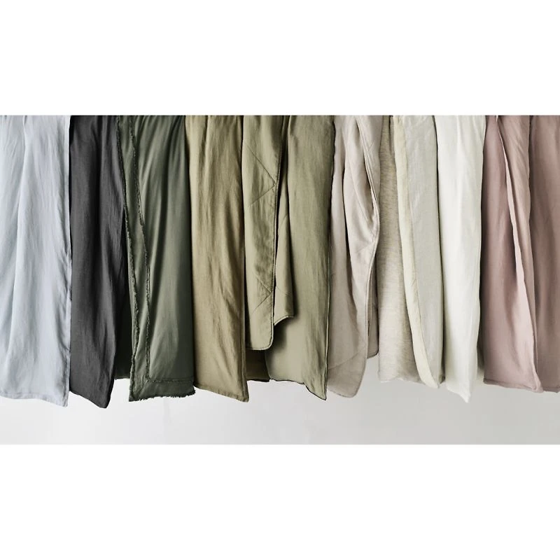 Aire Natural Hemp Merrow Stitch Garden Green Full/Queen Duvet Cover