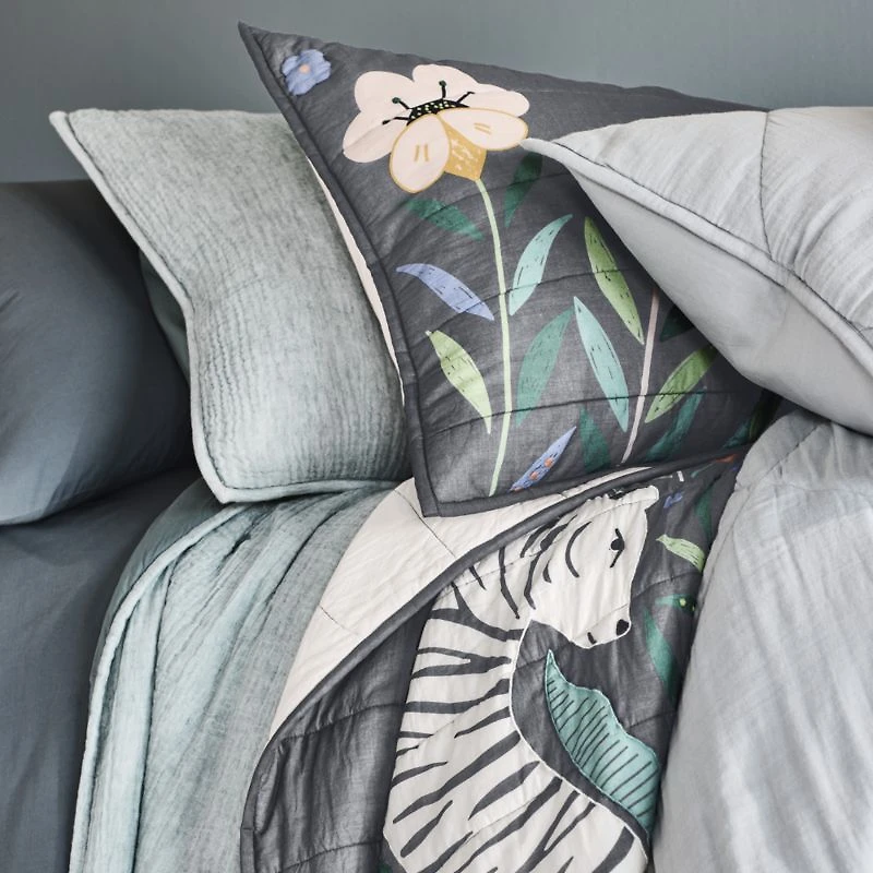 Midnight Marrakech Tiger Organic Cotton Voile Kids Pillow Sham