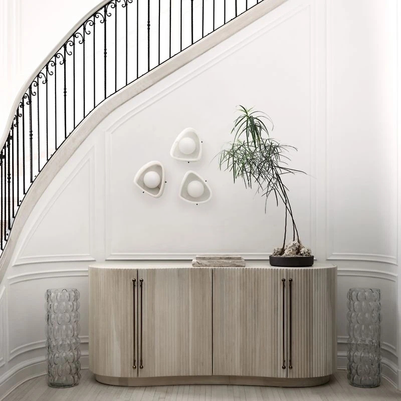 Cloud White Onyx Dual Flush Mount & Wall Sconce Light by Brigette Romanek 9.5"