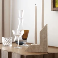 Up Travertine 2-Taper Candle Holder by Brigette Romanek