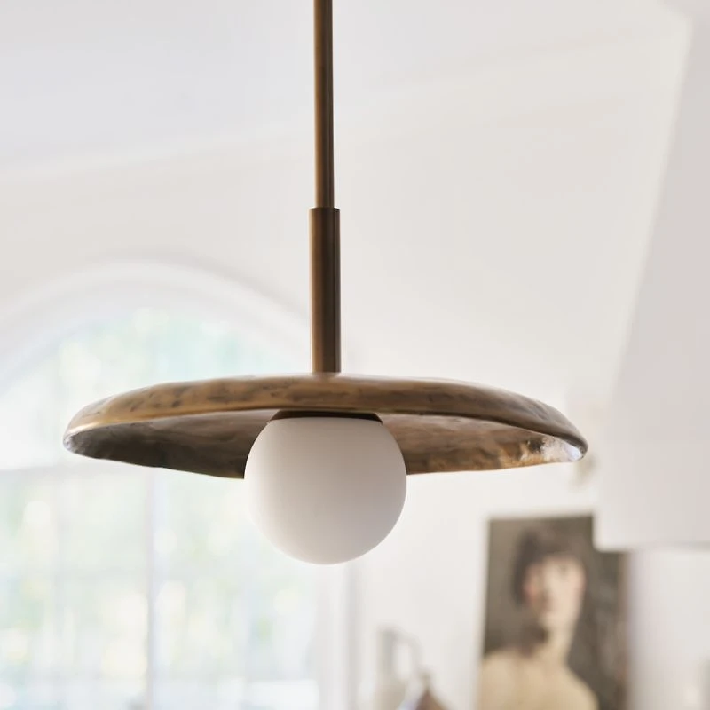 Lilypad Metal and Glass Pendant Light by Brigette Romanek 16"