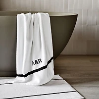 Tuxedo Stripe Organic Cotton Ink Black Hand Towel