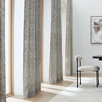 EUROPEAN FLAX ™-Certified Textured Linen Burnt Green Window Curtain Panel 48"x96"