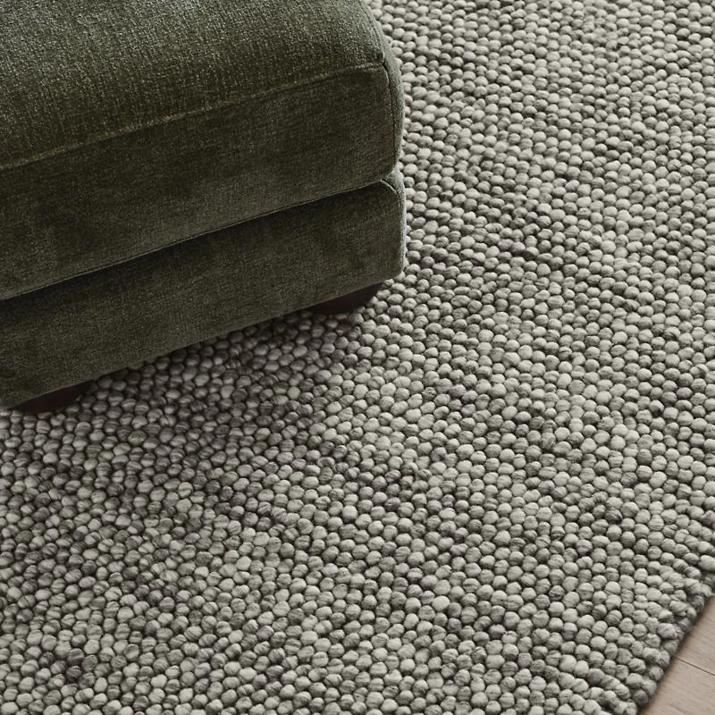 Orly Wool Blend Handwoven Cream and Grey Area Rug 8'x10'