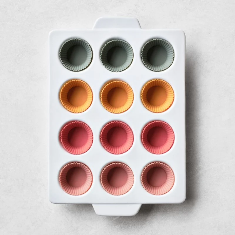 Multicolor Silicone Baking Cups, Set of 12