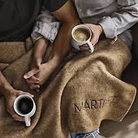 Alpine Cozy Ivory and Camel Tan Reversible 70"x55" Throw Blanket