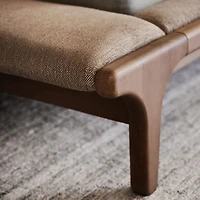 Alrik Brown Oak Wood Upholstered King Bed