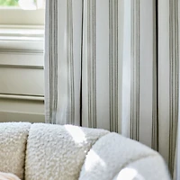 Rhodes Green Yarndye Stripe Blackout Curtain Panel 44" x 63" by Jake Arnold