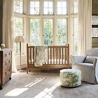 Bacton Oak Wood Convertible Baby Crib with Toddler Bed Rail by Jake Arnold