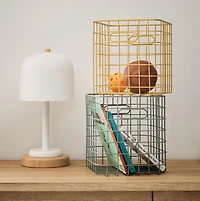 Outline Wire Metal Storage Bin with Handles