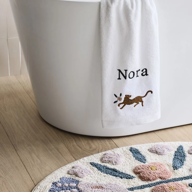 Marrakech Floral Border Cotton Kids Bath Mat