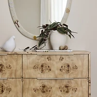 Calli 52" Burlwood 6-Drawer Kids Dresser