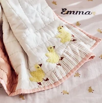 Pata Sunwashed Patchwork Organic Cotton Reversible Baby Crib Quilt