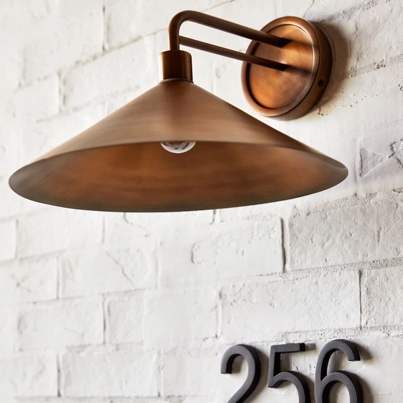 Andre Large Brass Indoor/Outdoor Wall Sconce Light