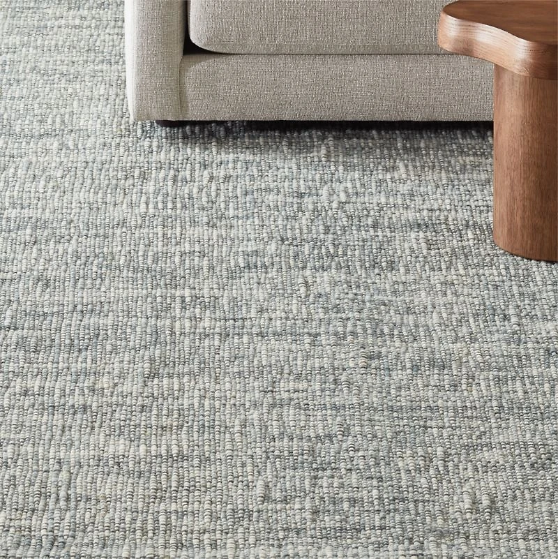 Belfast Performance Wool Blend Handwoven Blue Rug Swatch 12"x18"