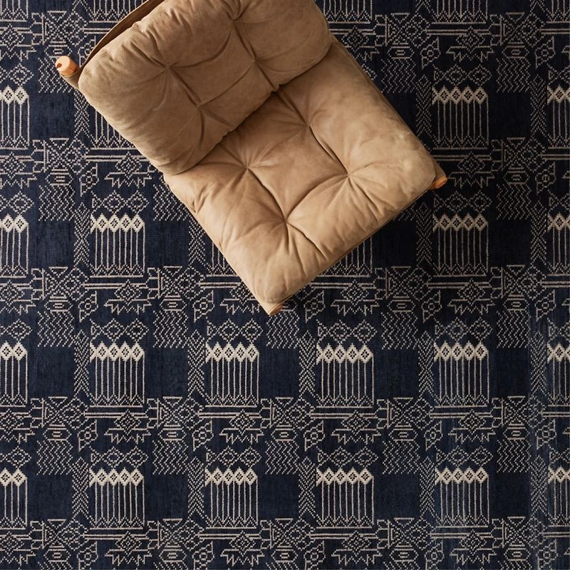 Palma Wool Hand-Knotted Royal Blue Area Rug 8'x10'
