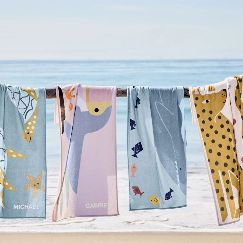 Cheetah Printed Organic Cotton Kid Beach Towel