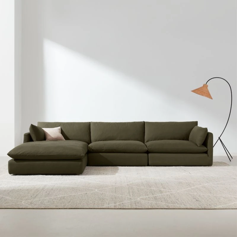 Unwind Modular -Piece Slipcovered Sectional Sofa
