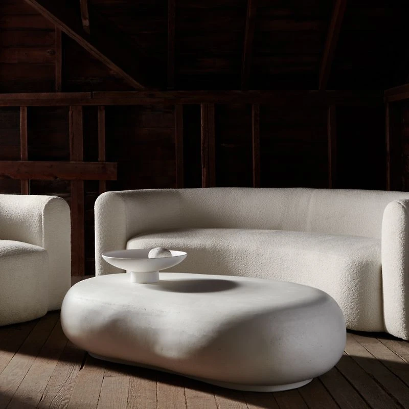 Hugger Curved Boucle Sofa by Leanne Ford