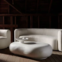 Hugger Curved Boucle Sofa by Leanne Ford