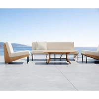 Kinney Teak Wood Outdoor Lounge Chair with Cushion