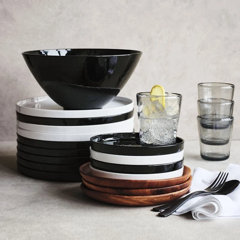 Stacks White Outdoor Melamine Dinner Plate