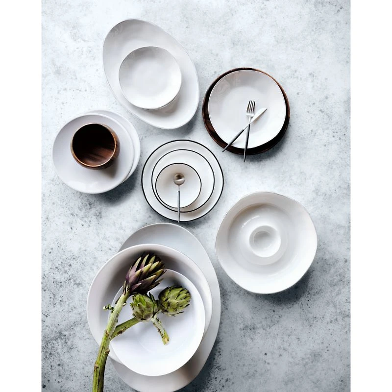 Marin White Outdoor Melamine Chip and Dip Bowl