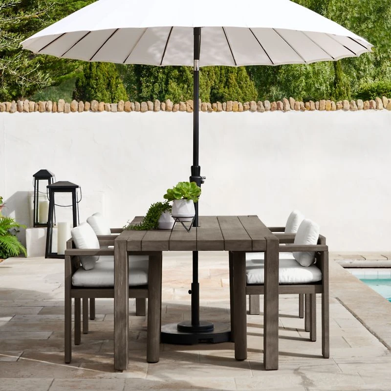 Ashore 82" Grey Mahogany Wood Outdoor Dining Table