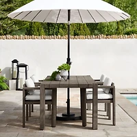 Ashore 82" Grey Mahogany Wood Outdoor Dining Table