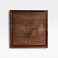 Crate & Barrel Reversible Walnut Wood Cutting Board 16"x16"x0.75"