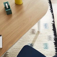 Neutral Scattered Checks Washable Wool Shag Kids Rug 4x6