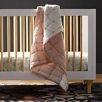 Babyletto Lolly White & Natural Wood 3-in-1 Convertible Baby Crib with Toddler Bed Conversion Kit