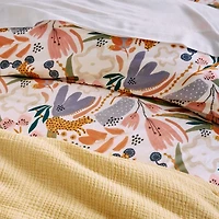 Leopard Floral Organic Cotton Kids Full/Queen Duvet Cover