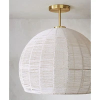 Ivory Woven Rope 19" Kids Flush Mount Ceiling Light