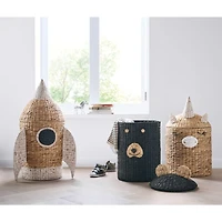 Black Bear Woven Kids Hamper with Handles