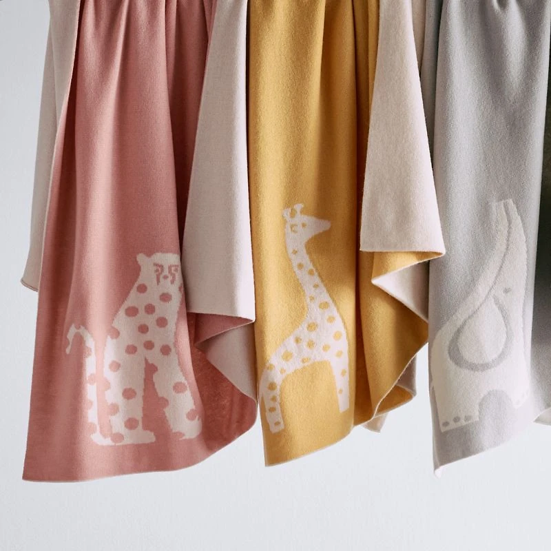 Moremi Reversible Pink Cheetah Cashmere Blend Baby Stroller Blanket