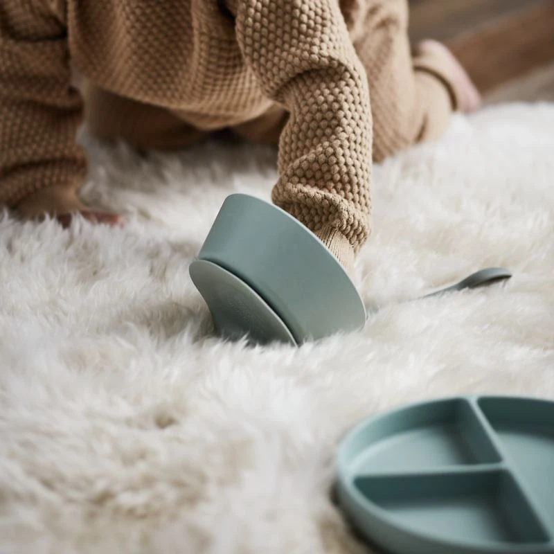 Mushie Green Suction Silicone Bowl