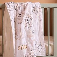 Jungle Lion Organic Cotton Baby Crib Quilt