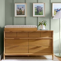 Natural Oak Wood Baby Changing Table Topper