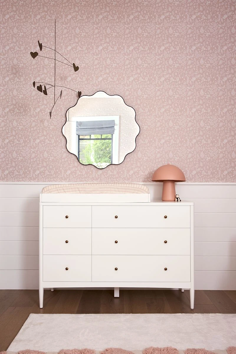 Hampshire 50" White Wood 6-Drawer Kids Dresser