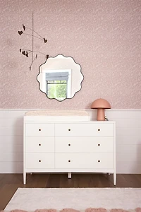 Hampshire 50" White Wood 6-Drawer Kids Dresser