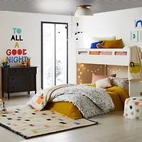 Multi Scattered Checks Washable Wool Shag Kids Rug 4x6