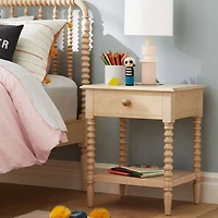 Jenny Lind Maple Wood Spindle Kids Nightstand with Drawer