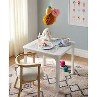 Brady Square White Wood Kids Play Table