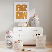 Dottie Grey Woven Macrame Kids Small Storage Bin