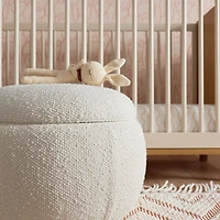 Pollie White Snow Boucle Round Storage Nursery Ottoman