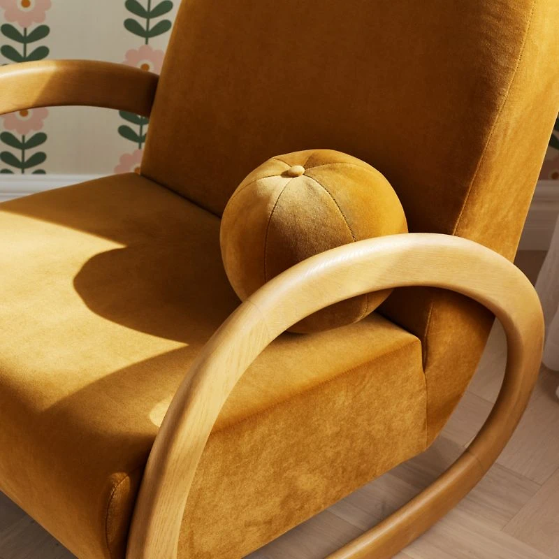 Pollie Marigold Velvet Nursery Rocking Chair