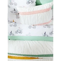 Mia Kids Organic Cotton Ruched Stripes Twin Duvet Cover