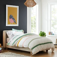 Mia Kids Organic Cotton Ruched Stripes Twin Duvet Cover