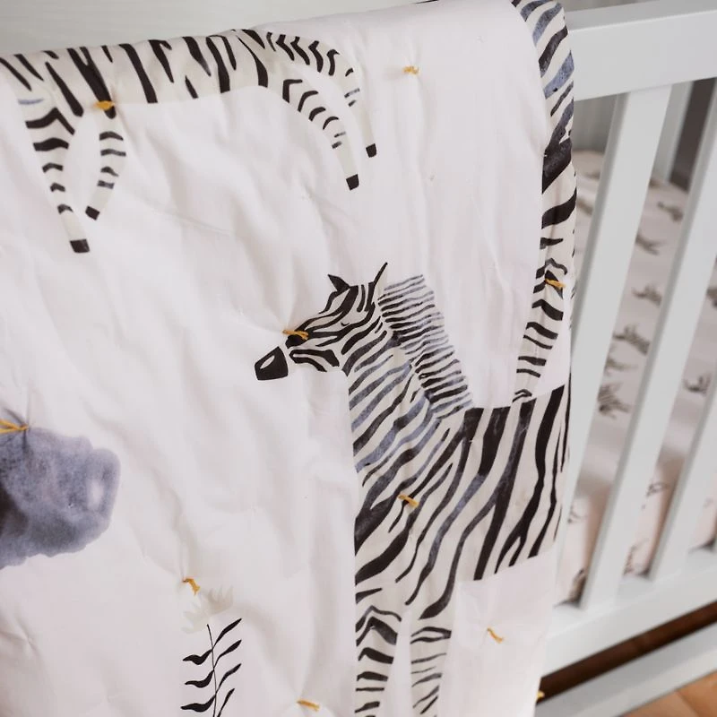 Arlyn Two-Tone White Wood Baby Crib